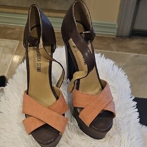 Leila Stone Brown and Pink High Heeled Sandals